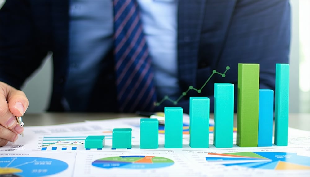 Financial growth and marketing strategy concept
